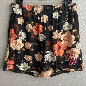 Common Hype Black Midnight Floral Stitch 5.5” Mesh Pull-on Shorts
